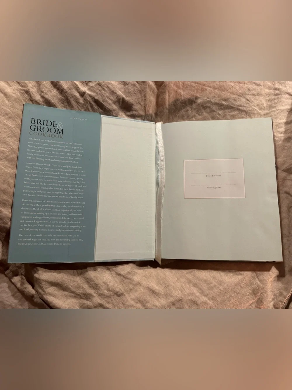 Williams-Sonoma Bride & Groom Cookbook - White, Cream & Light Blue hardcover